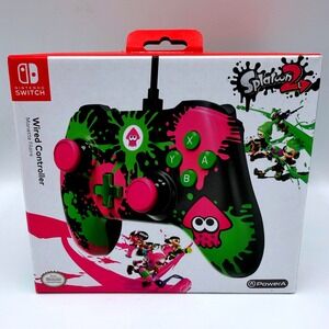 PowerA Nintendo Switch Wired Controller Splatoon 2 Edition Neon Pink Green New